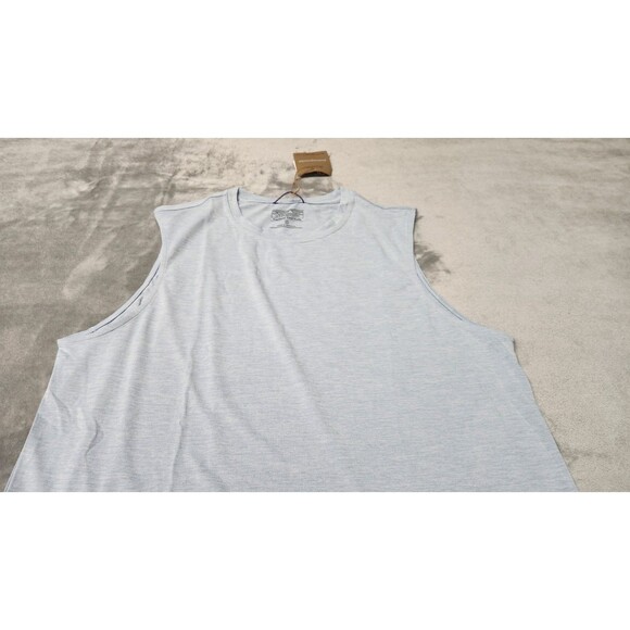 Patagonia Men's Small Fleck Blue Sleeveless Cap Cool Daily Shirt NWT - Picture 2 of 9
